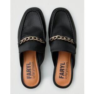 Faryl by Farylrobin Black Chain Slip-On Mules